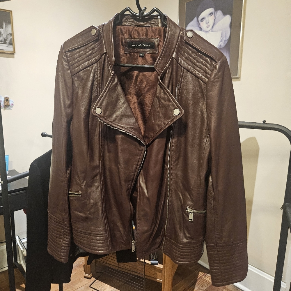 Wilsons Leather Oxblood Leather Jacket